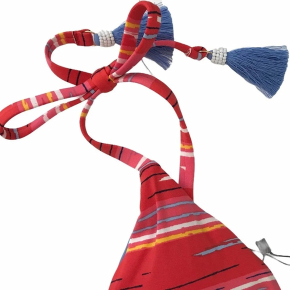 NEW Dolce Vita Tie Strap Triangle Bikini Top Size Small NWT - Picture 6 of 10